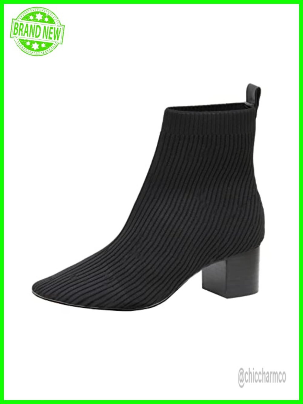 CUSHIONAIRE Women's Sock Booties Stretch Knit Block Heel Ankle Boots